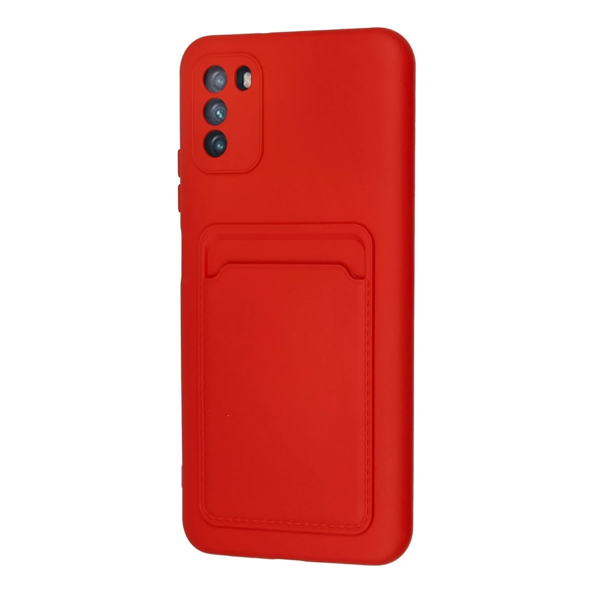 Xiaomi Pocophone M3 Kılıf Kelvin Kartvizitli Silikon - Kırmızı