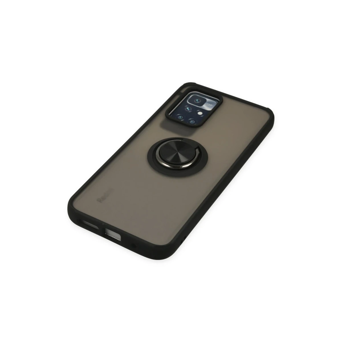 Xiaomi Redmi 10 2022 Kılıf Montreal Yüzüklü Silikon Kapak - Siyah