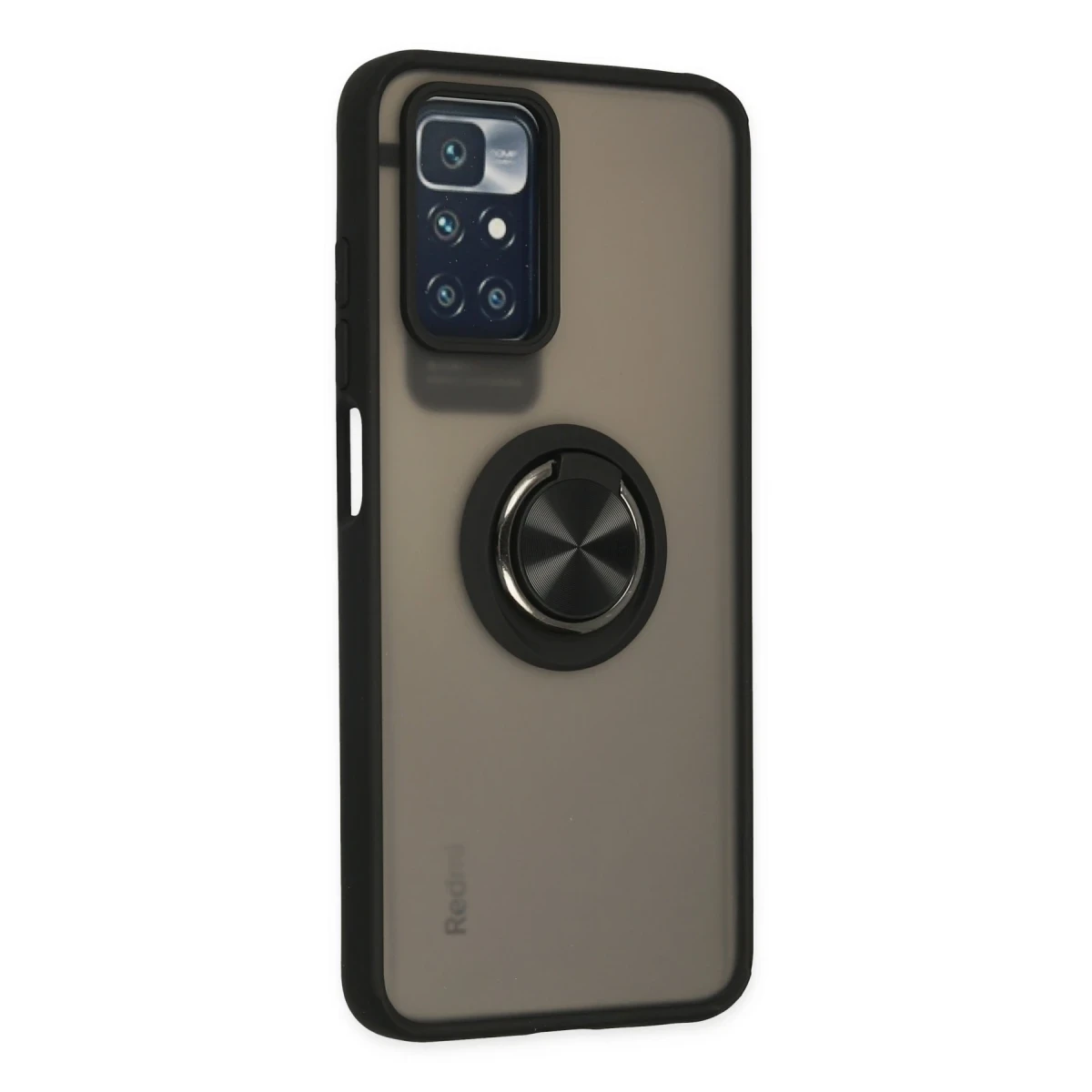 Xiaomi Redmi 10 2022 Kılıf Montreal Yüzüklü Silikon Kapak - Siyah