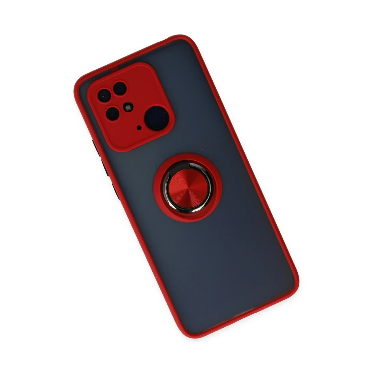 Xiaomi Redmi 10C Kılıf Montreal Yüzüklü Silikon Kapak - Kırmızı
