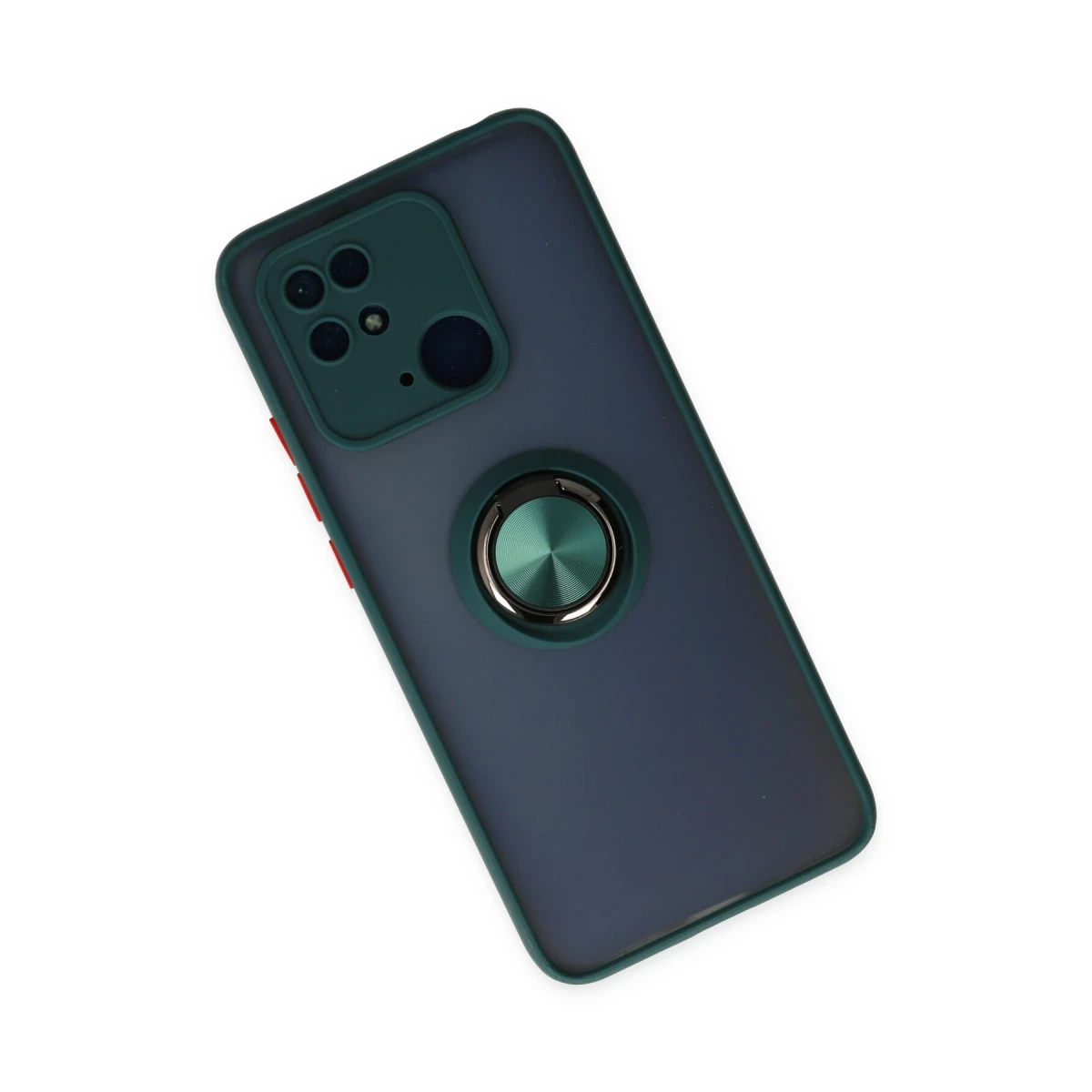 Xiaomi Redmi 10C Kılıf Montreal Yüzüklü Silikon Kapak - Yeşil