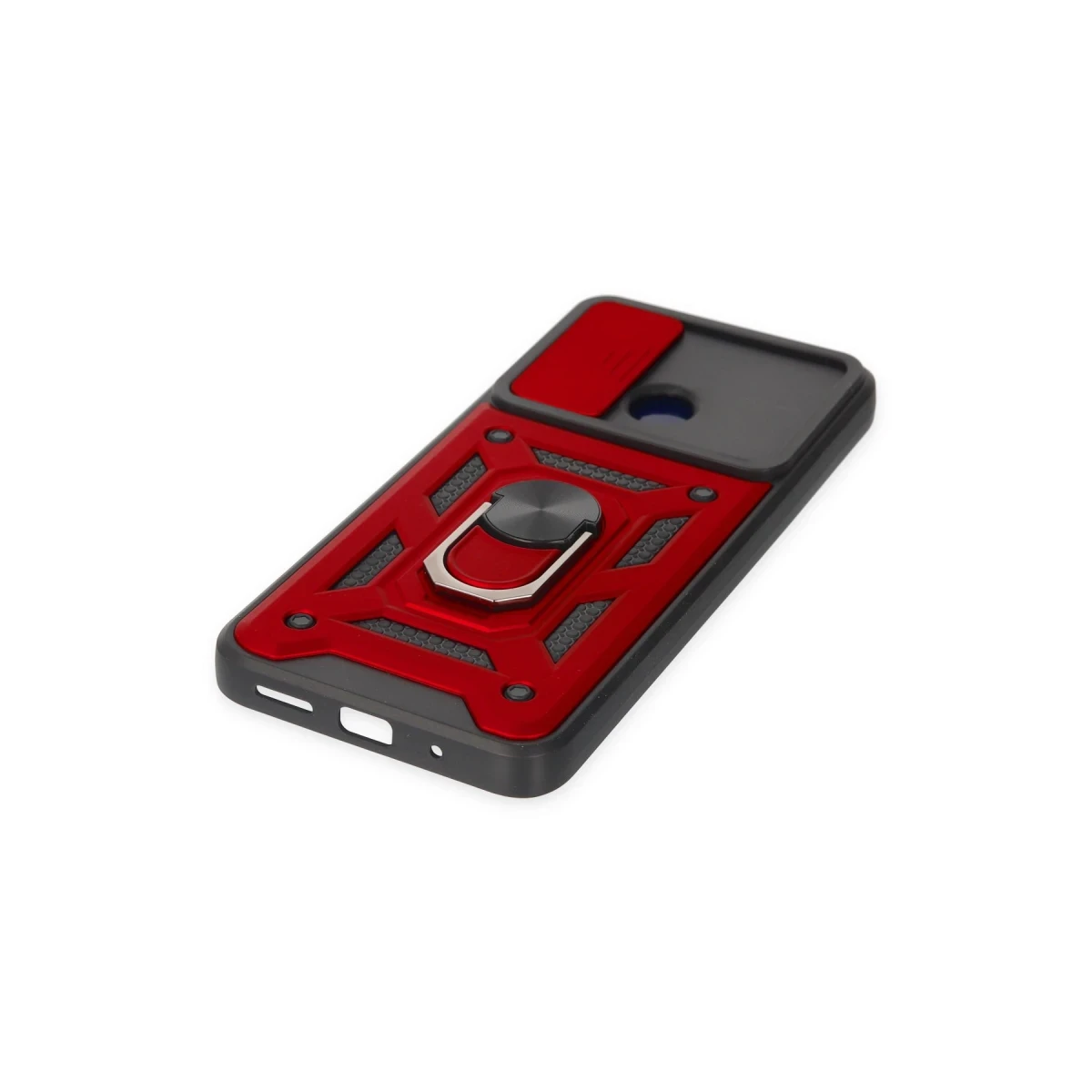 Xiaomi Redmi 10C Kılıf Pars Lens Yüzüklü Silikon - Kırmızı