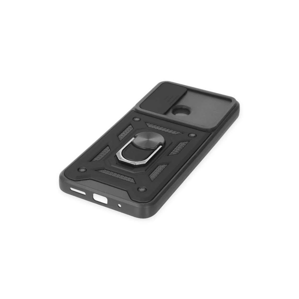 Xiaomi Redmi 10C Kılıf Pars Lens Yüzüklü Silikon - Siyah