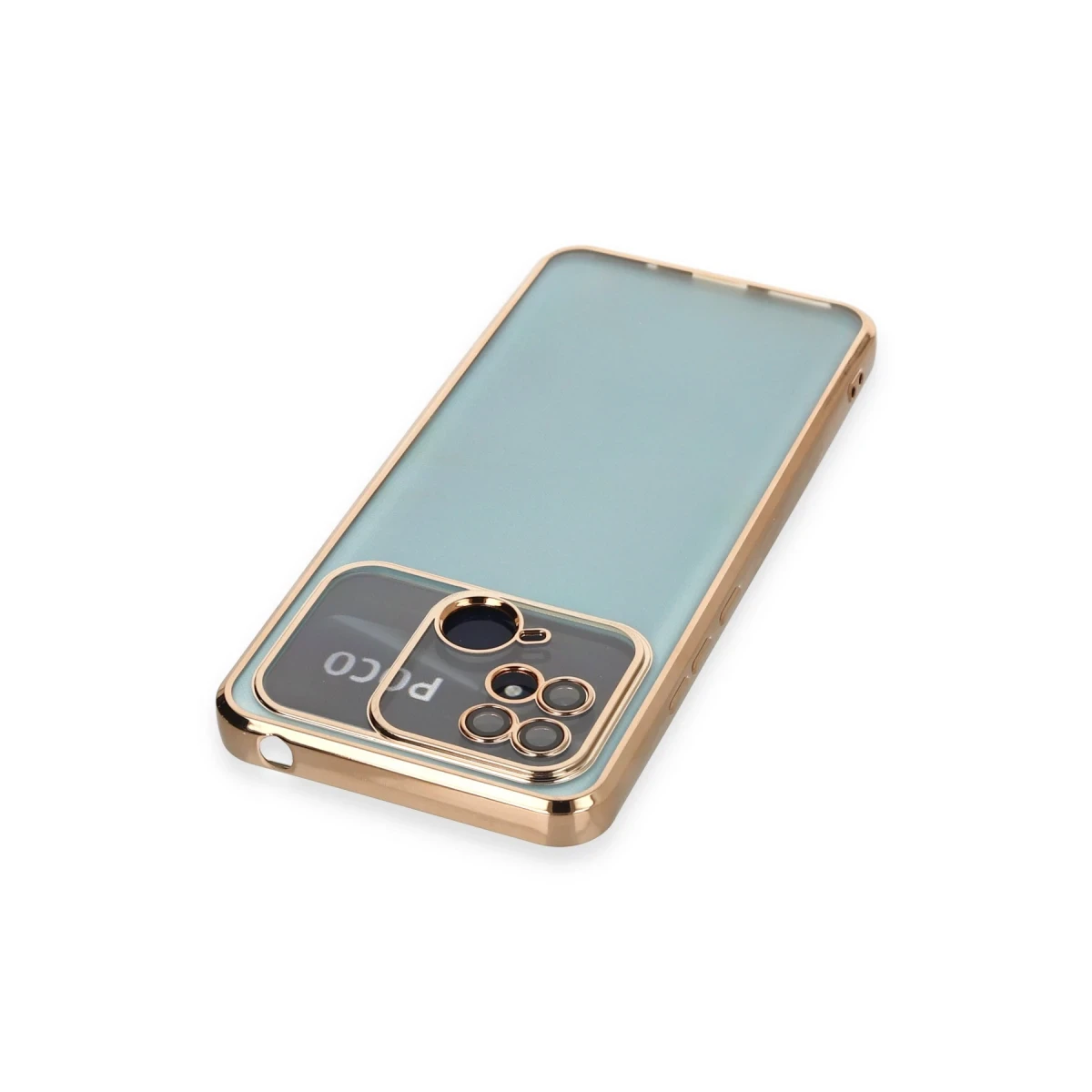 Xiaomi Redmi 10C Kılıf Razer Lensli Silikon - Gold