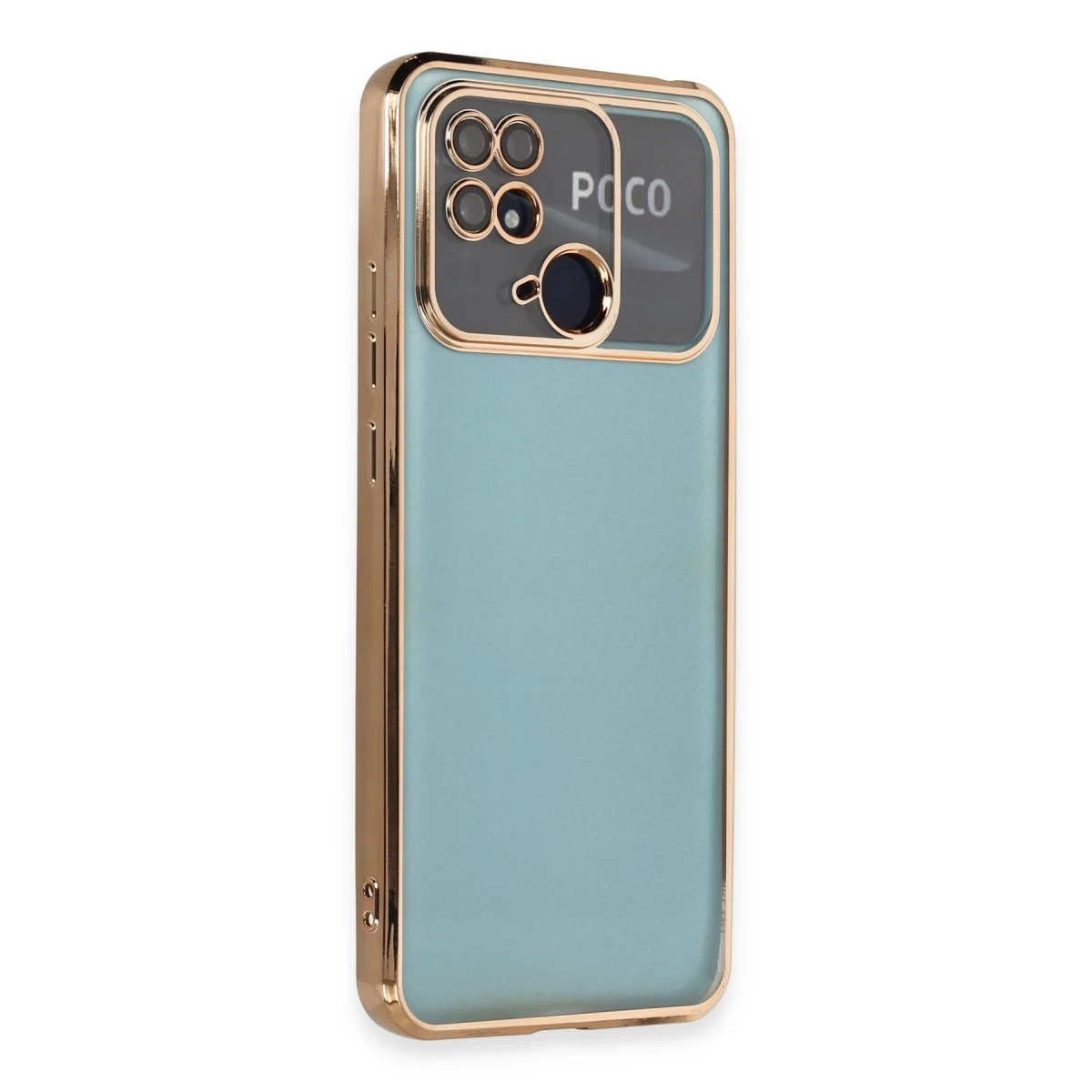 Xiaomi Redmi 10C Kılıf Razer Lensli Silikon - Gold
