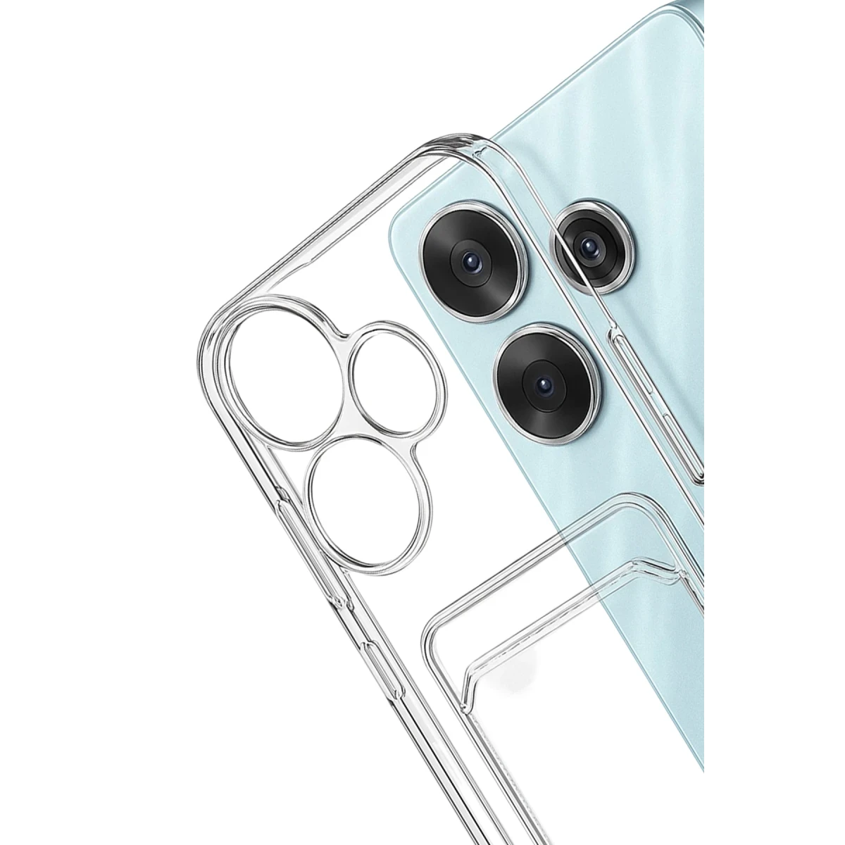 Xiaomi Redmi 13 4G Kılıf Kart Şeffaf Silikon - Şeffaf
