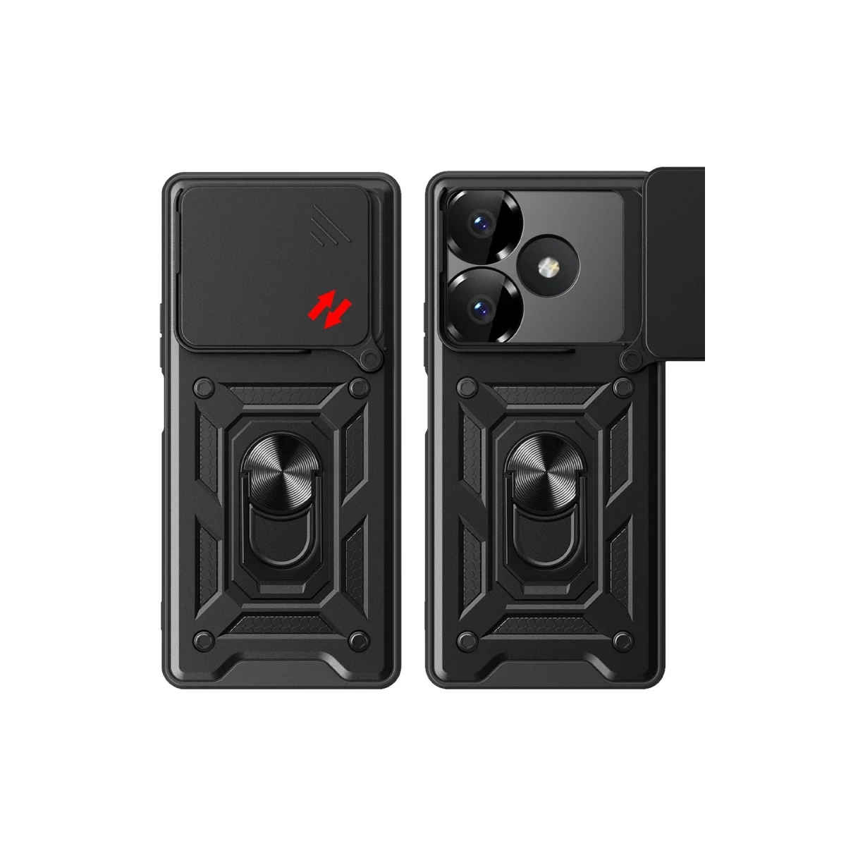 Xiaomi Redmi 13 4G Kılıf Pars Lens Yüzüklü Silikon - Gümüş