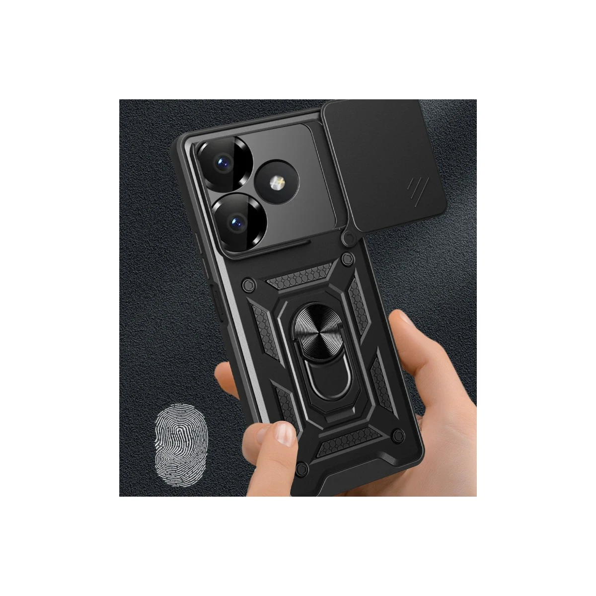 Xiaomi Redmi 13 4G Kılıf Pars Lens Yüzüklü Silikon - Yeşil
