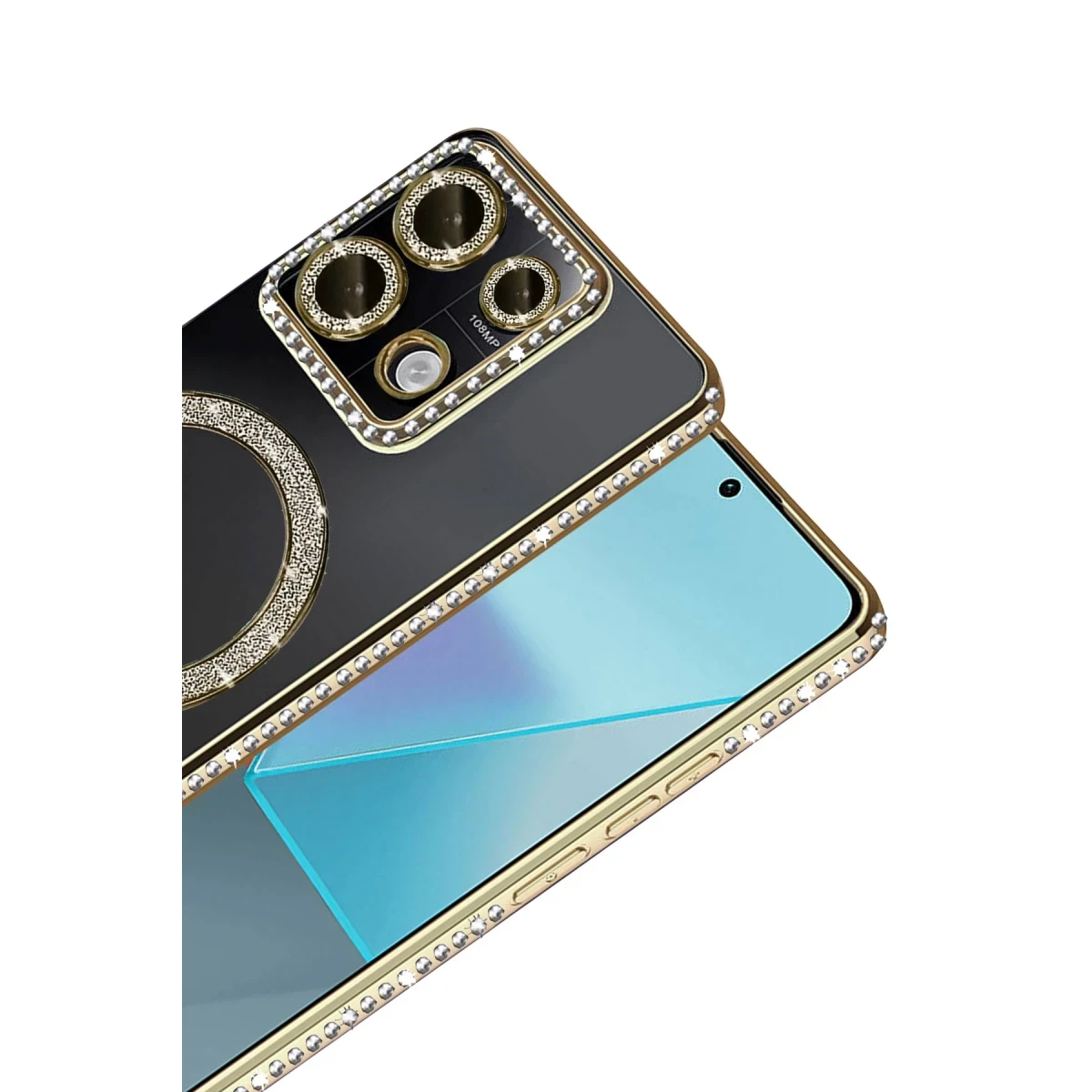 Xiaomi Redmi 13C Joke Simli Magneticsafe Kılıf - Gold