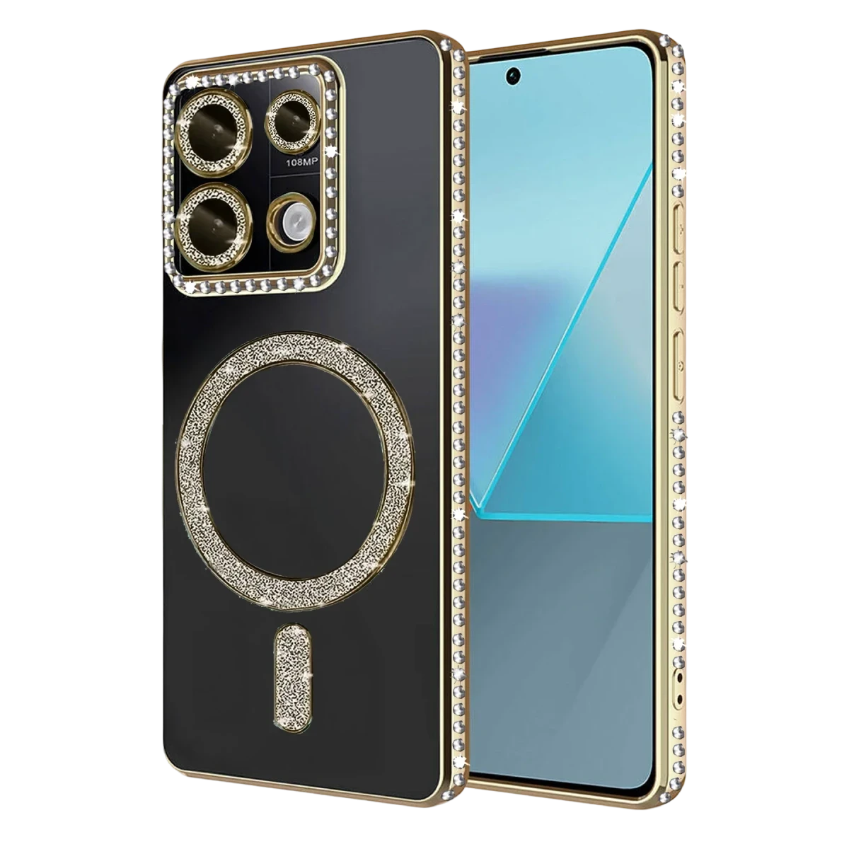 Xiaomi Redmi 13C Joke Simli Magneticsafe Kılıf - Gold