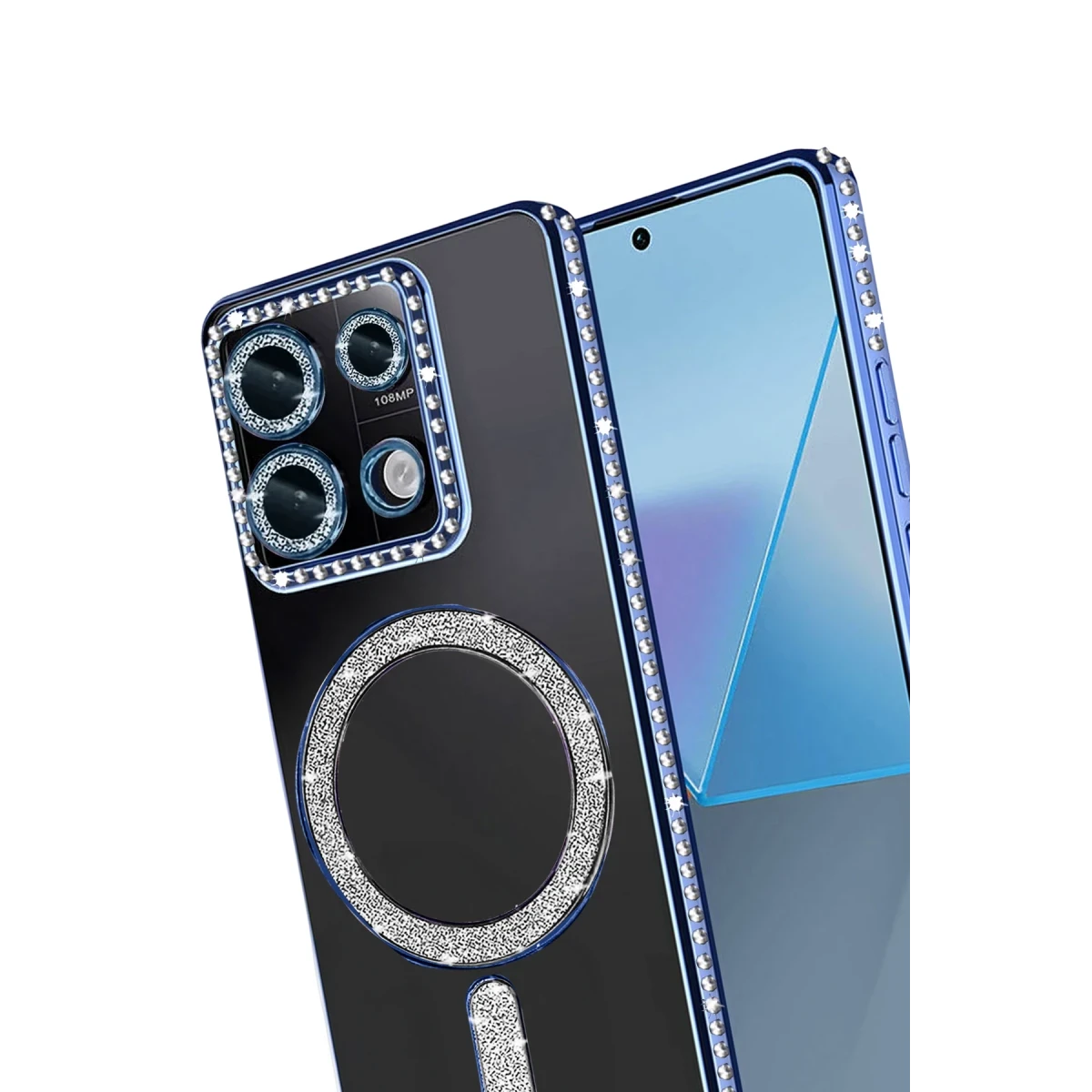 Xiaomi Redmi 13C Joke Simli Magneticsafe Kılıf - Mavi