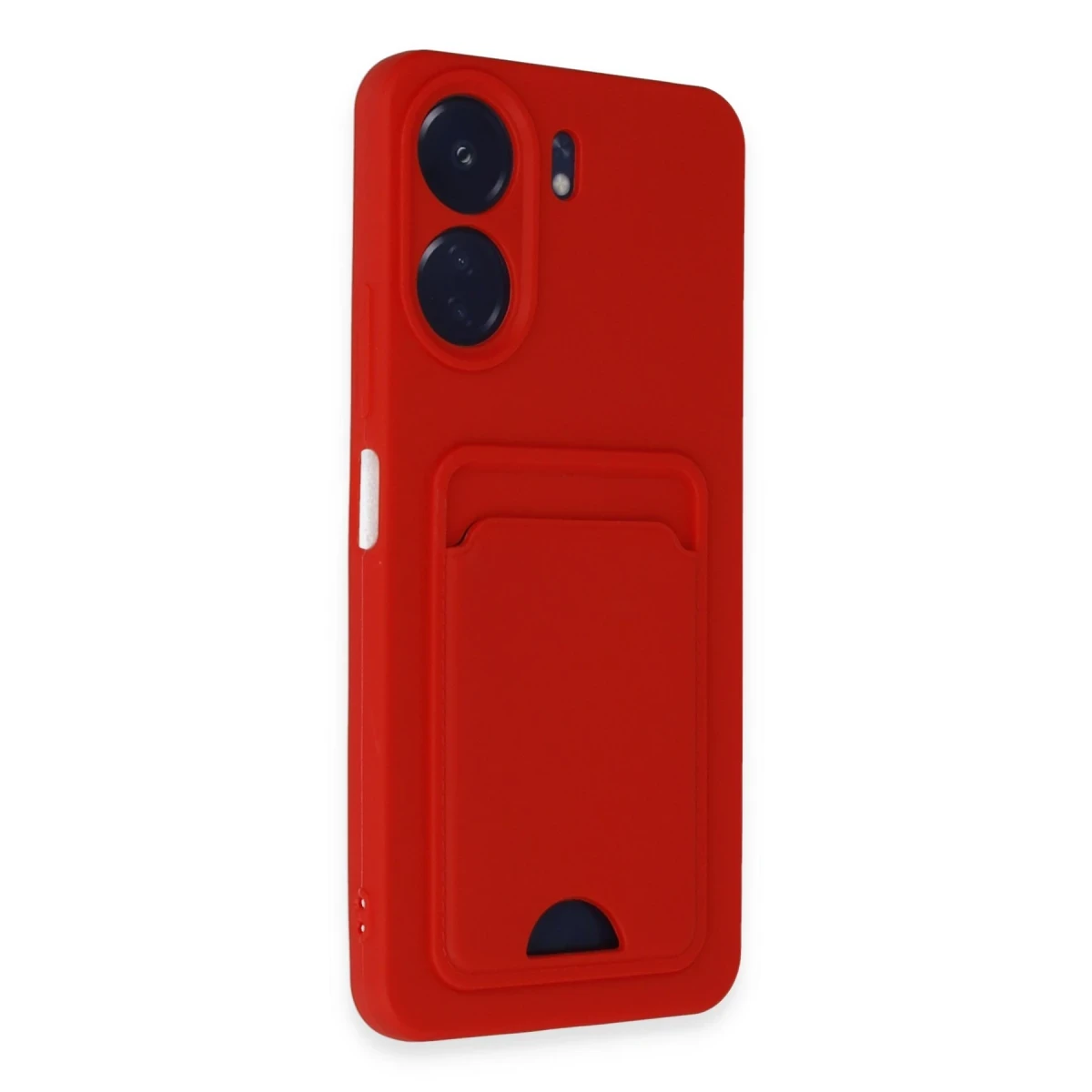 Xiaomi Redmi 13C Kılıf Kelvin Kartvizitli Silikon - Kırmızı