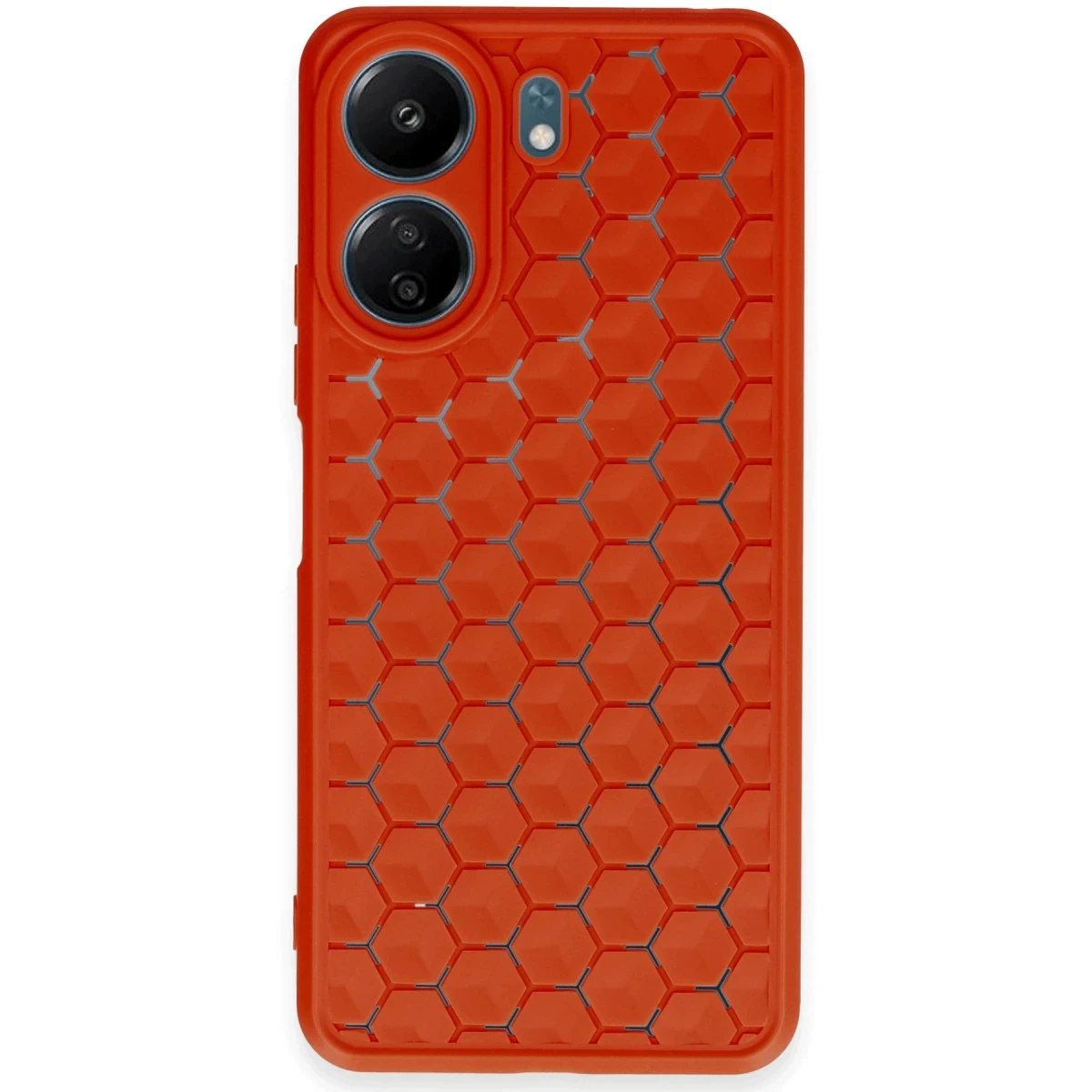 Xiaomi Redmi 13C Kılıf Petek Silikon Kapak - Kırmızı