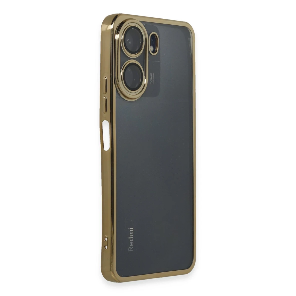 Xiaomi Redmi 13C Kılıf Razer Lensli Silikon - Gold