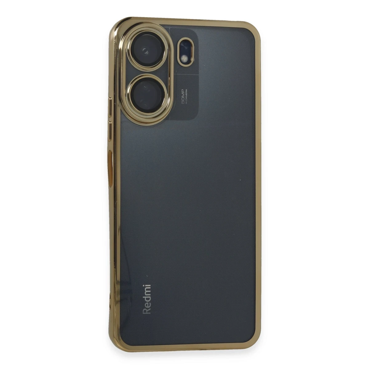 Xiaomi Redmi 13C Kılıf Razer Lensli Silikon - Gold