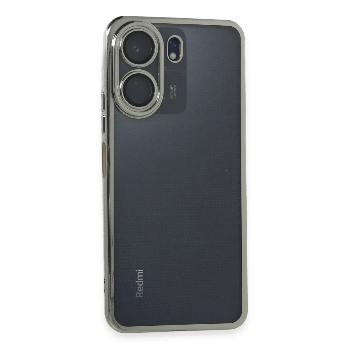 Xiaomi Redmi 13C Kılıf Razer Lensli Silikon - Gümüş