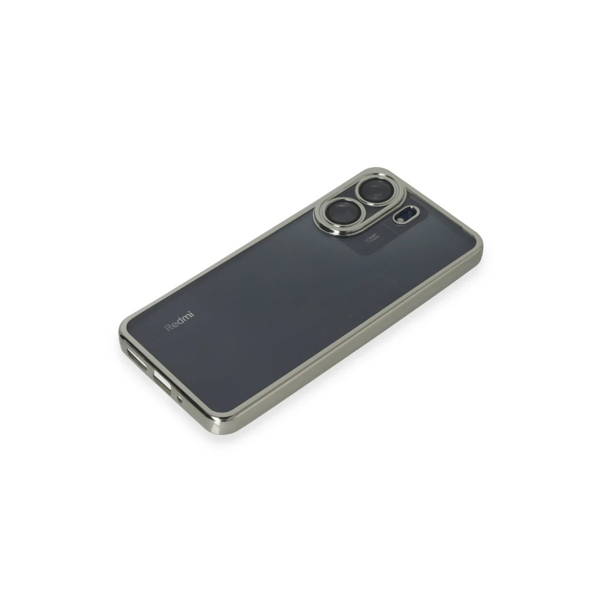 Xiaomi Redmi 13C Kılıf Razer Lensli Silikon - Gümüş