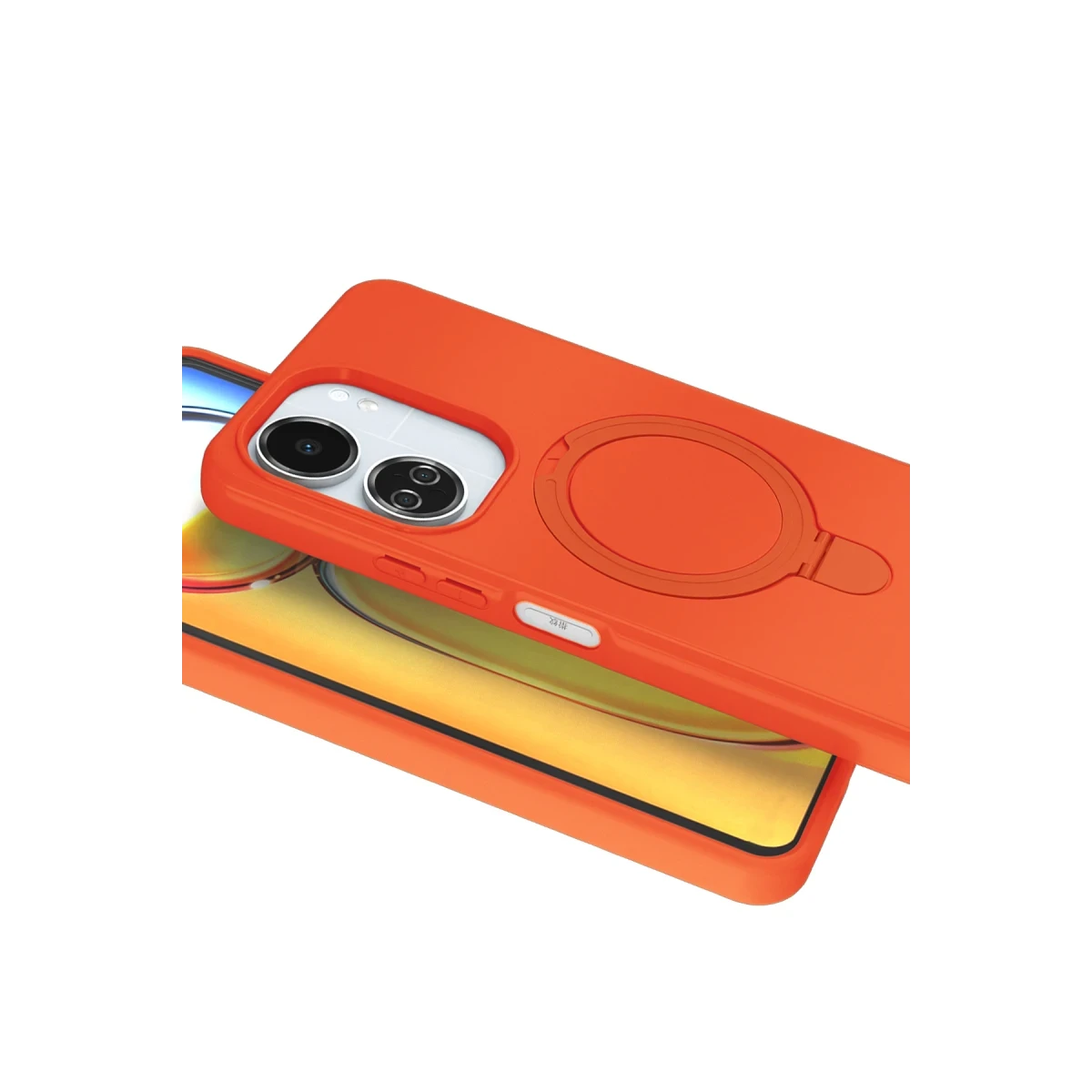 Xiaomi Redmi 13C Regal Magsafe Standlı Kapak - Turuncu