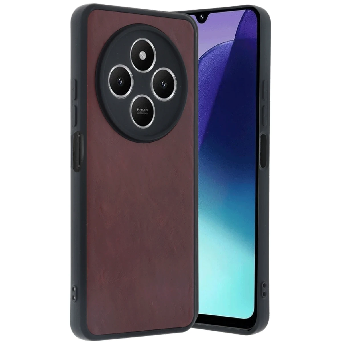 Xiaomi Redmi 14C Kılıf Aras Deri Kapak - Bordo