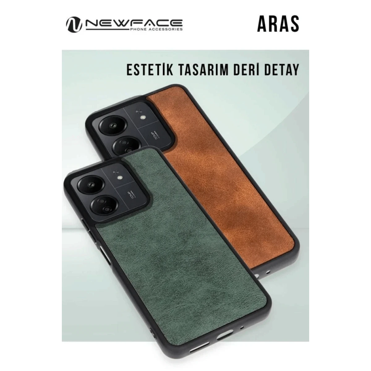 Xiaomi Redmi 14C Kılıf Aras Deri Kapak - Koyu Yeşil