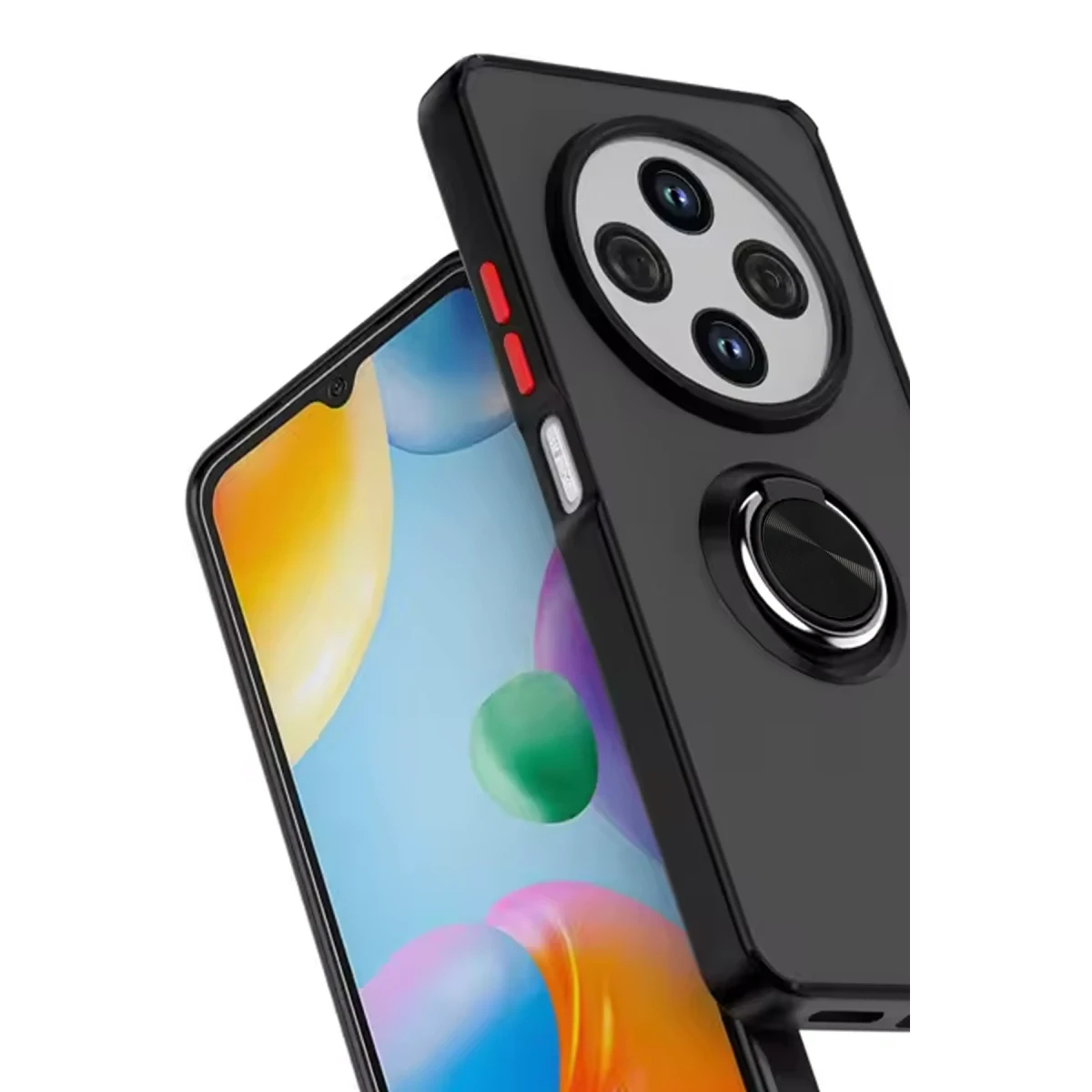 Xiaomi Redmi 14C Kılıf Montreal Yüzüklü Silikon Kapak - Kırmızı