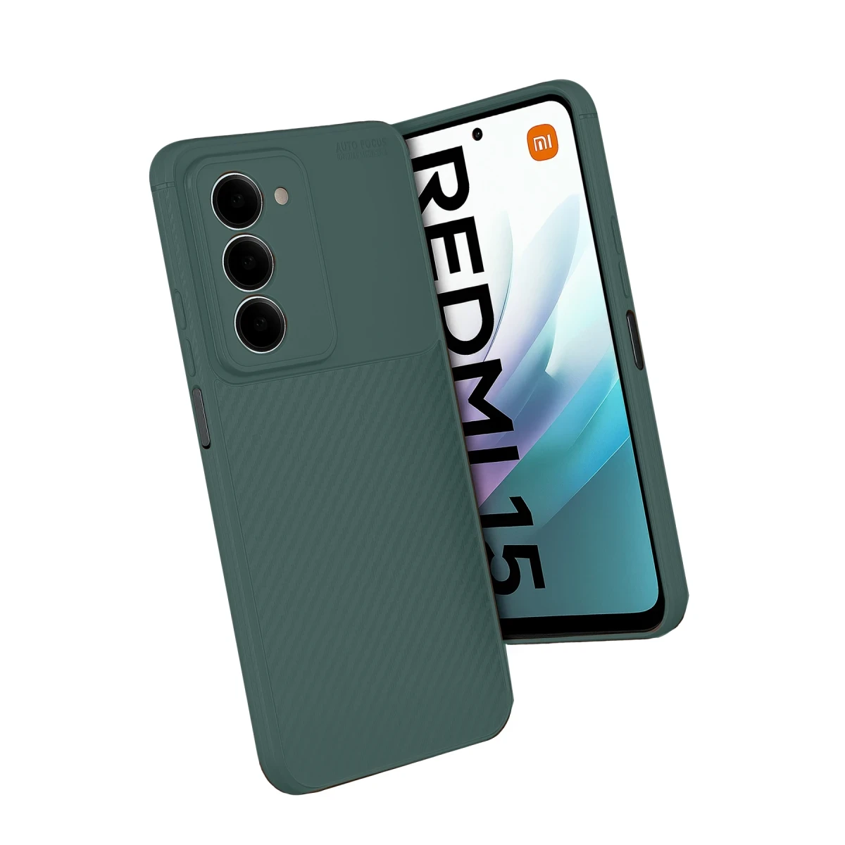 Xiaomi Redmi 15 4G Auto Focus Karbon Kapak - Koyu Yeşil