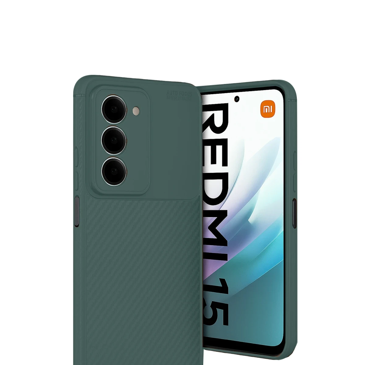 Xiaomi Redmi 15 4G Auto Focus Karbon Kapak - Koyu Yeşil