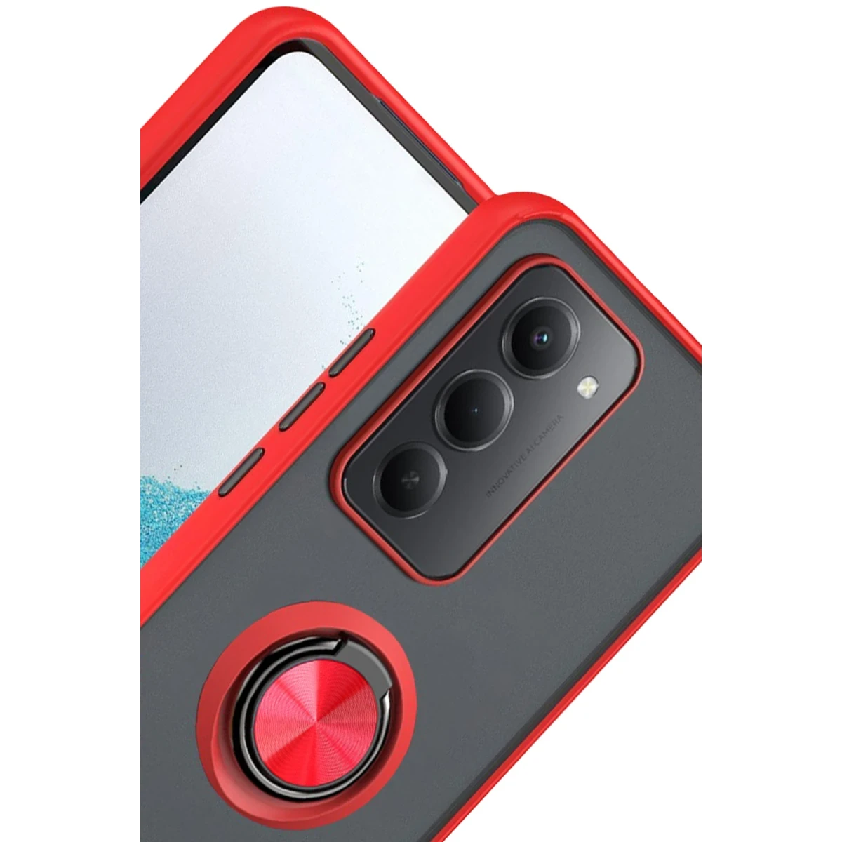 Xiaomi Redmi 15 4G Montreal Yüzüklü Silikon Kapak - Kırmızı