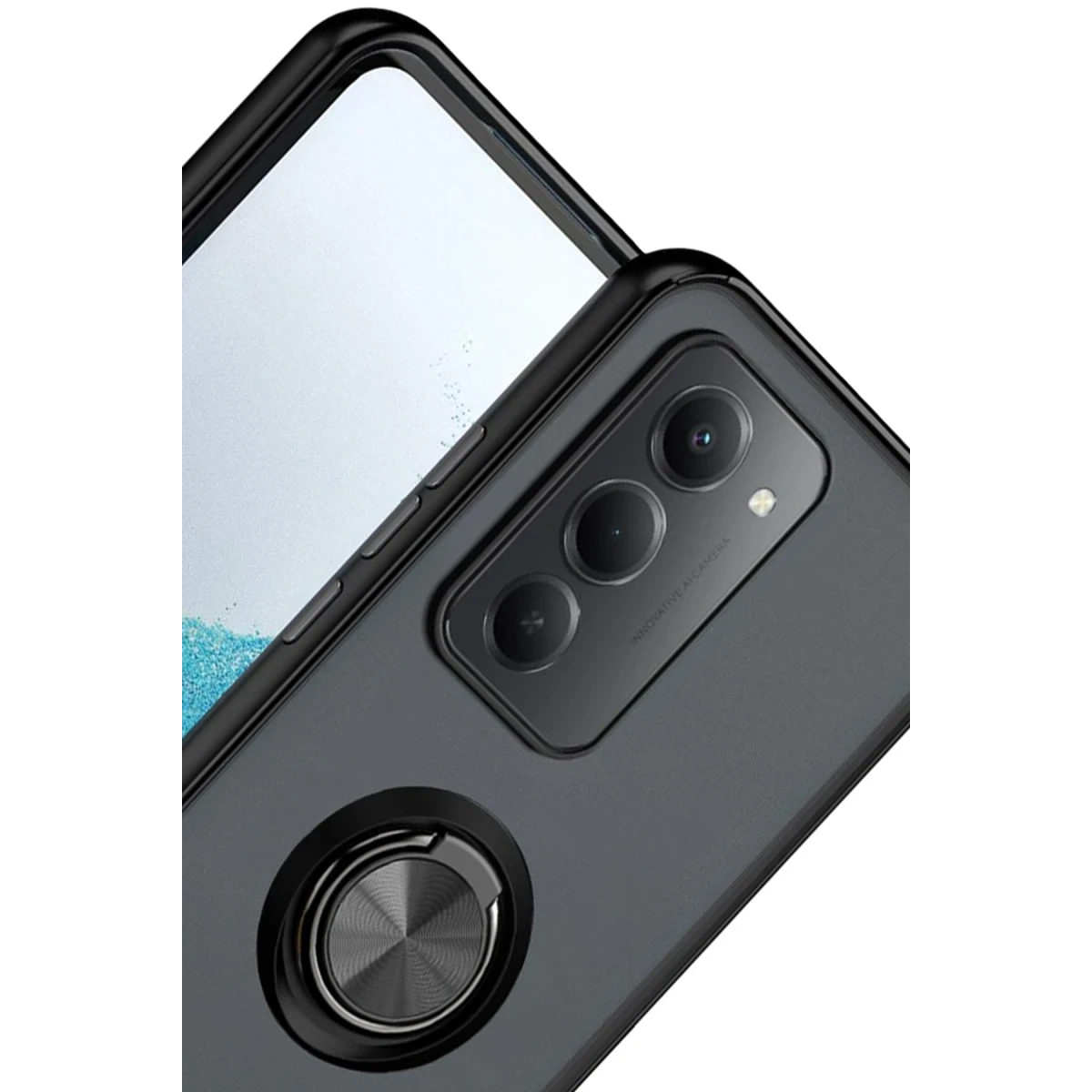 Xiaomi Redmi 15 4G Montreal Yüzüklü Silikon Kapak - Siyah