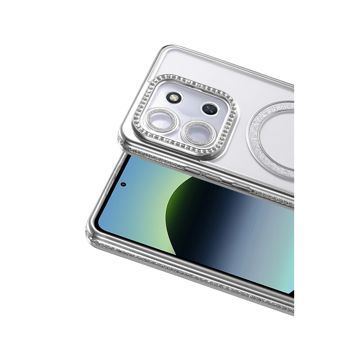 Xiaomi Redmi 15C 4G Joke Simli Magneticsafe Kılıf - Gümüş