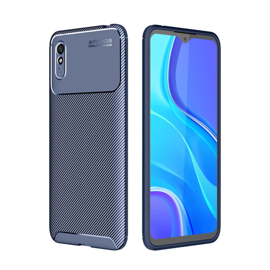 Xiaomi Redmi 9A Kılıf Auto Focus Karbon Kapak - Lacivert