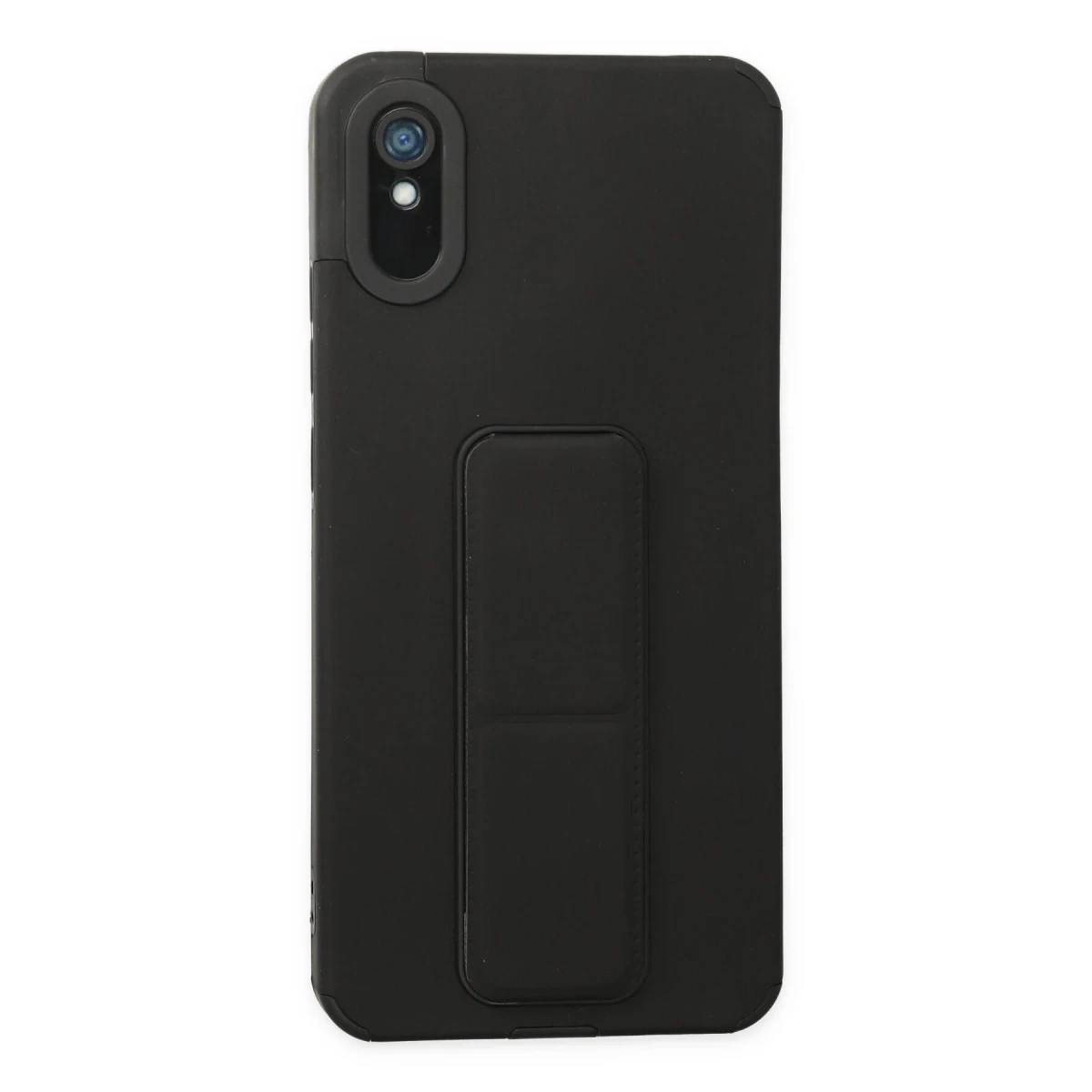 Xiaomi Redmi 9A Kılıf Mega Standlı Silikon - Siyah