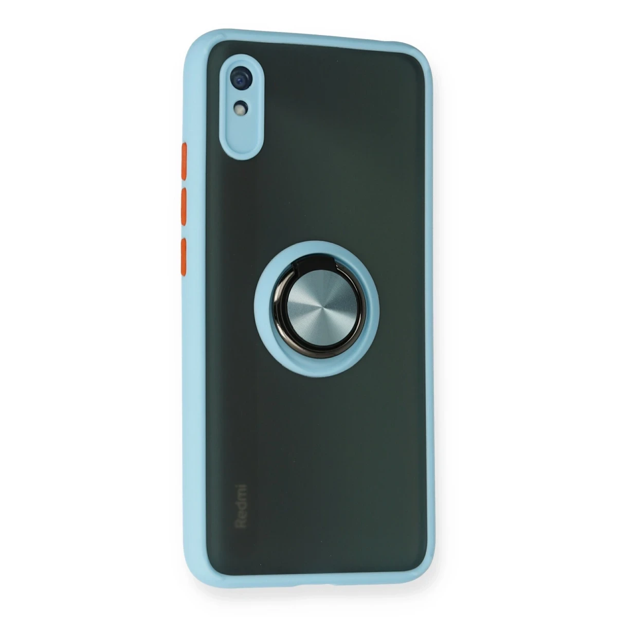 Xiaomi Redmi 9A Kılıf Montreal Yüzüklü Silikon Kapak - Buz Mavi