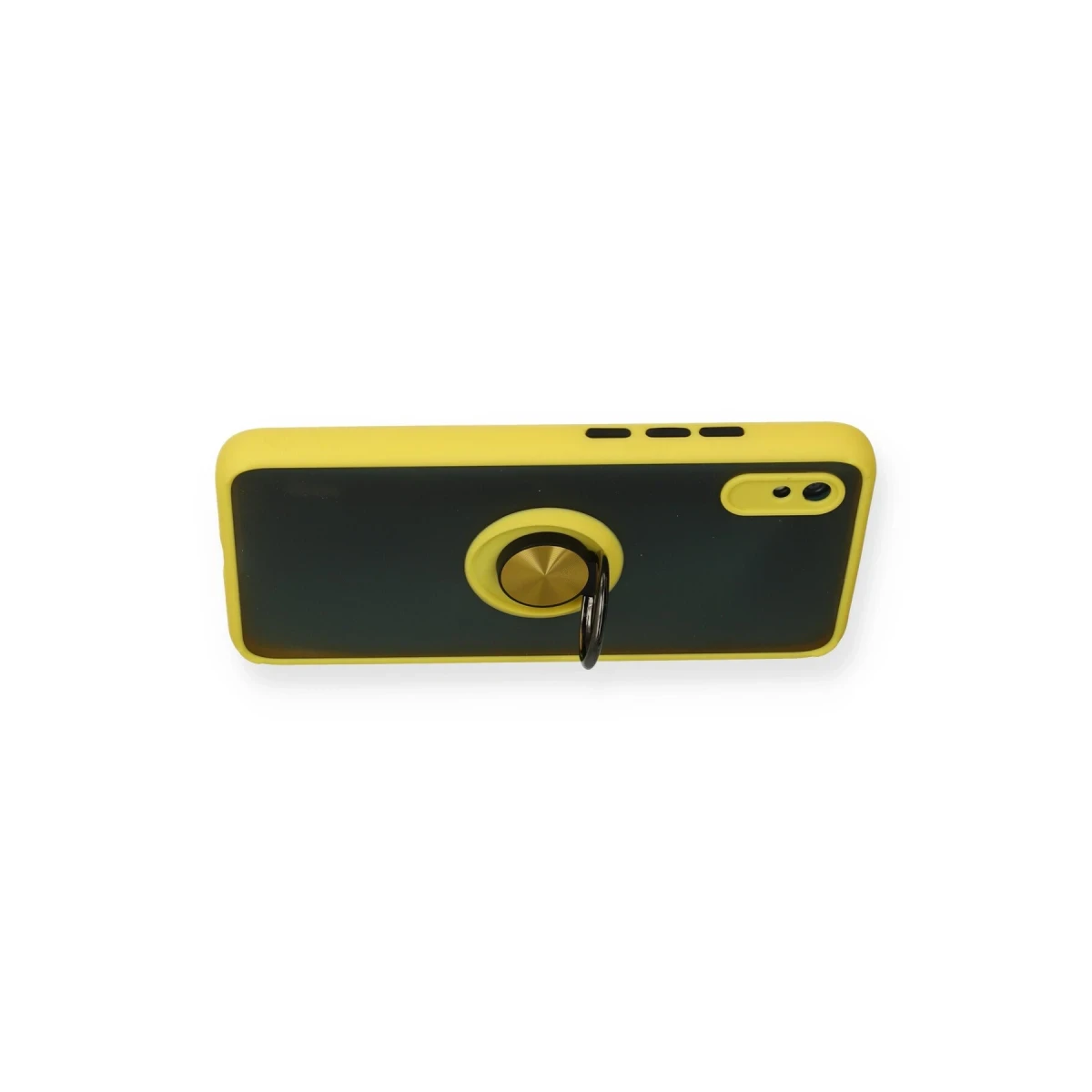 Xiaomi Redmi 9A Kılıf Montreal Yüzüklü Silikon Kapak - Sarı