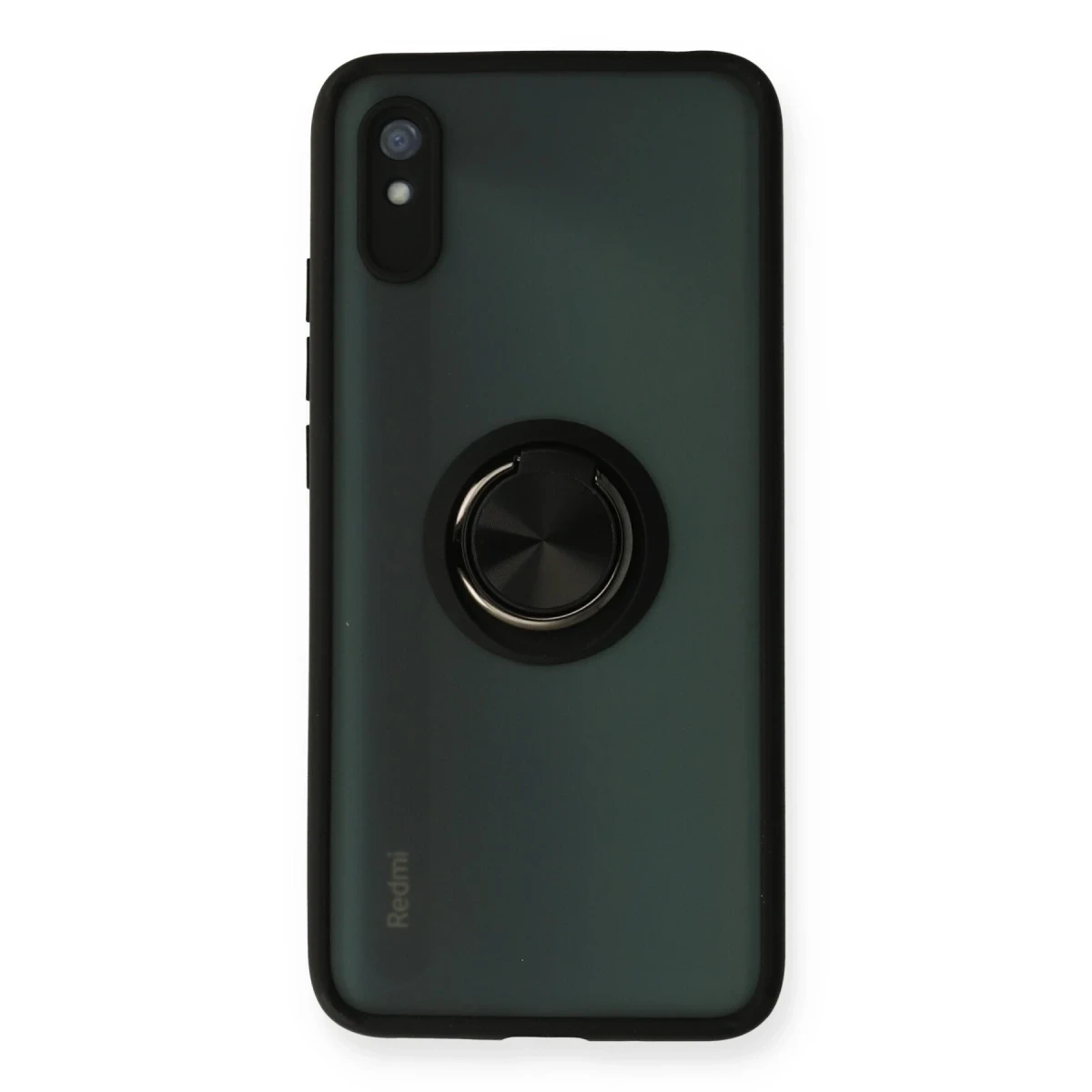 Xiaomi Redmi 9A Kılıf Montreal Yüzüklü Silikon Kapak - Siyah