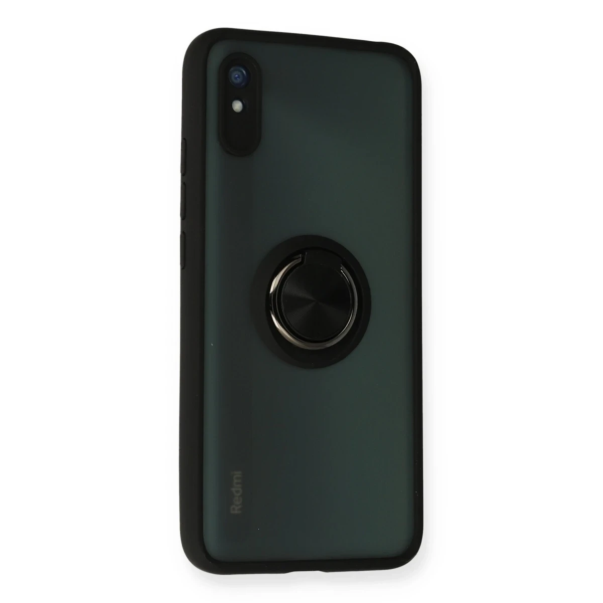 Xiaomi Redmi 9A Kılıf Montreal Yüzüklü Silikon Kapak - Siyah
