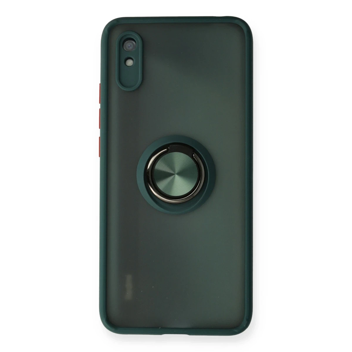 Xiaomi Redmi 9A Kılıf Montreal Yüzüklü Silikon Kapak - Yeşil