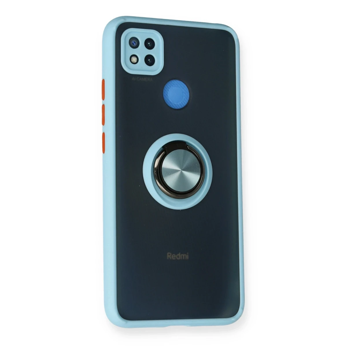 Xiaomi Redmi 9C Kılıf Montreal Yüzüklü Silikon Kapak - Buz Mavi