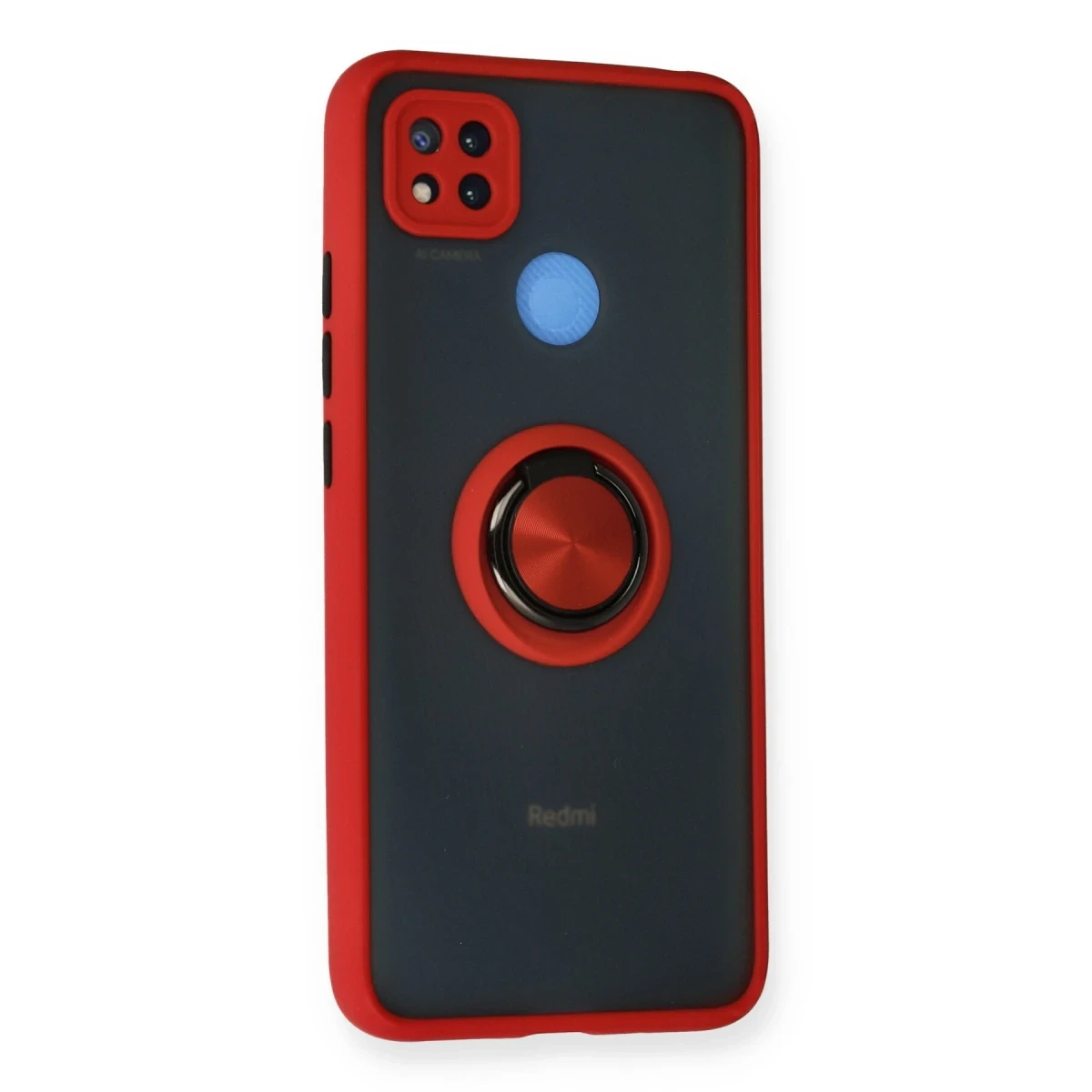 Xiaomi Redmi 9C Kılıf Montreal Yüzüklü Silikon Kapak - Kırmızı