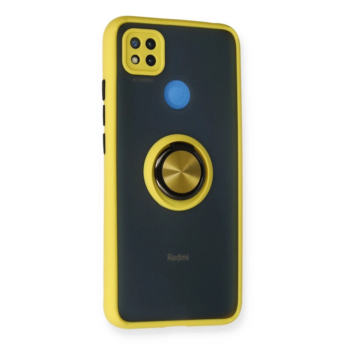 Xiaomi Redmi 9C Kılıf Montreal Yüzüklü Silikon Kapak - Sarı