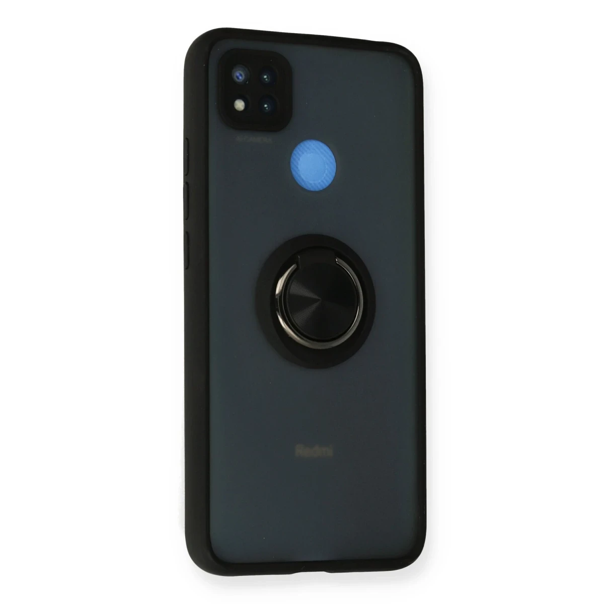 Xiaomi Redmi 9C Kılıf Montreal Yüzüklü Silikon Kapak - Siyah