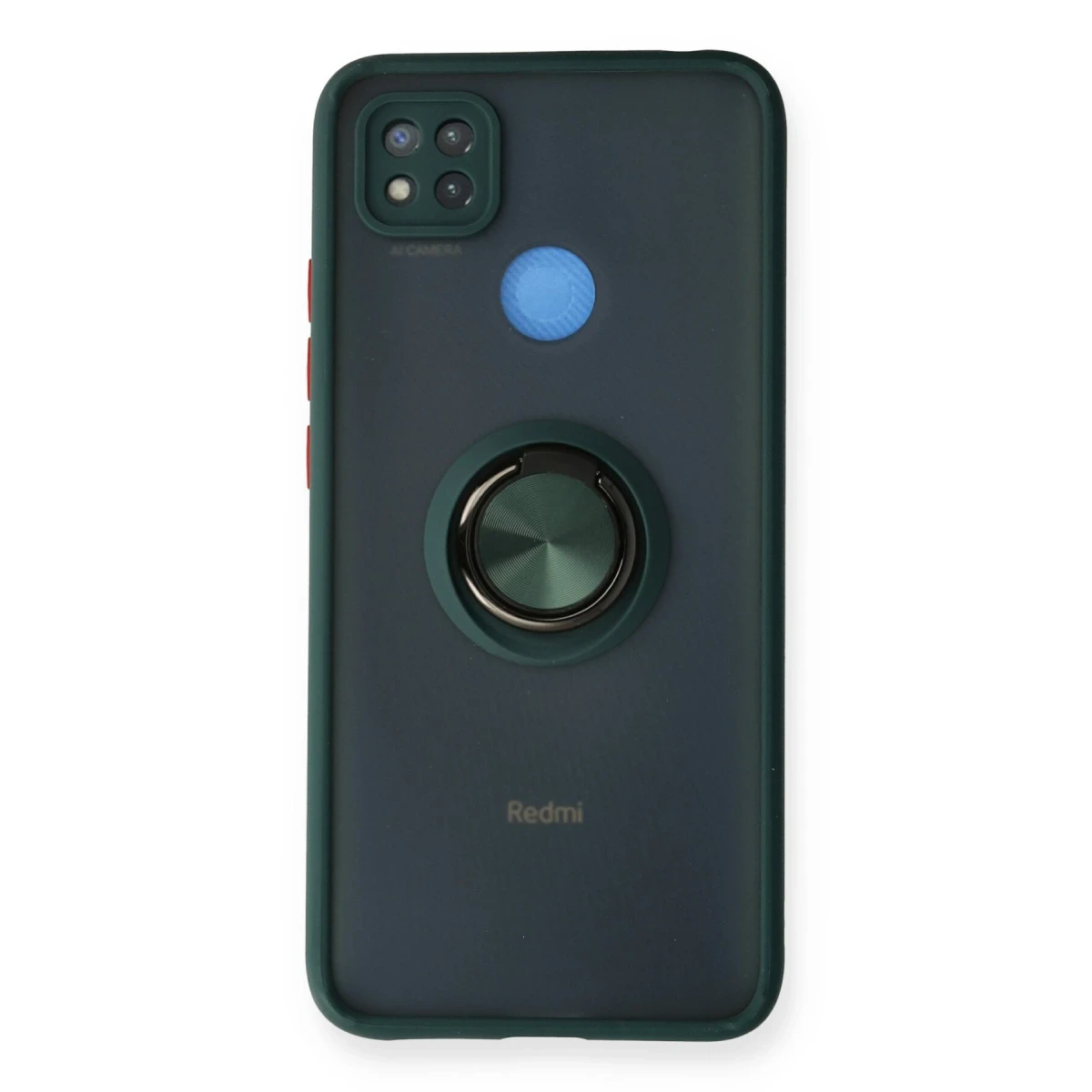 Xiaomi Redmi 9C Kılıf Montreal Yüzüklü Silikon Kapak - Yeşil