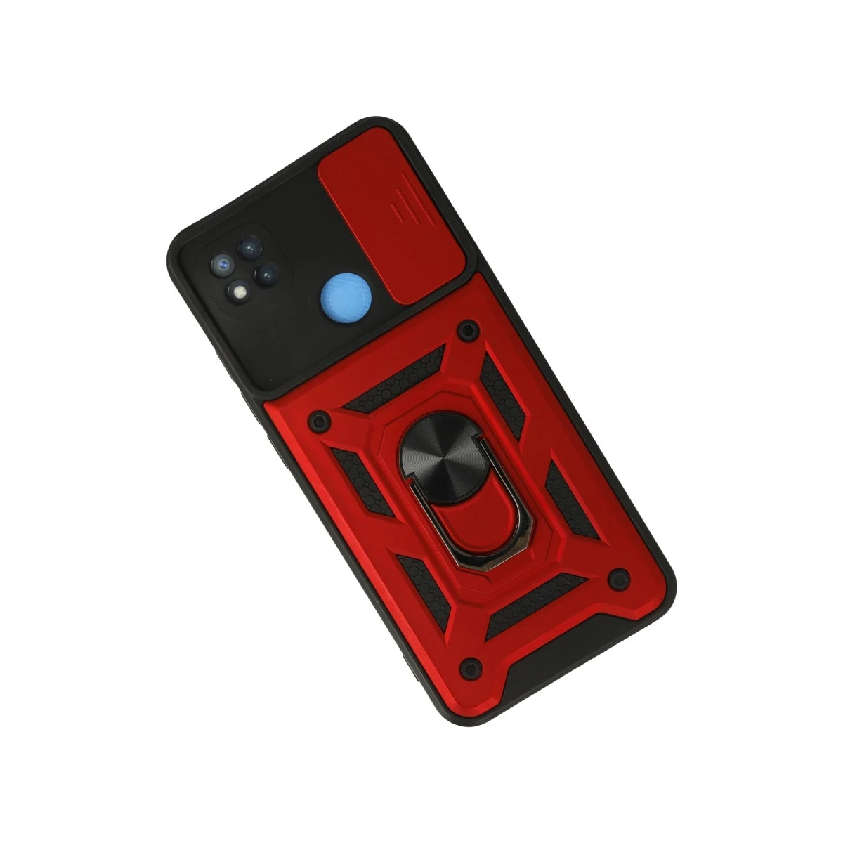 Xiaomi Redmi 9C Kılıf Pars Lens Yüzüklü Silikon - Kırmızı