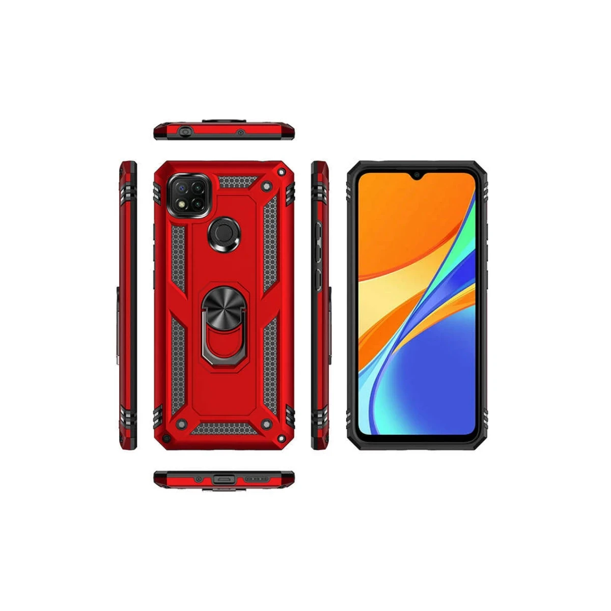 Xiaomi Redmi 9C Kılıf Sofya Yüzüklü Silikon Kapak - Rose