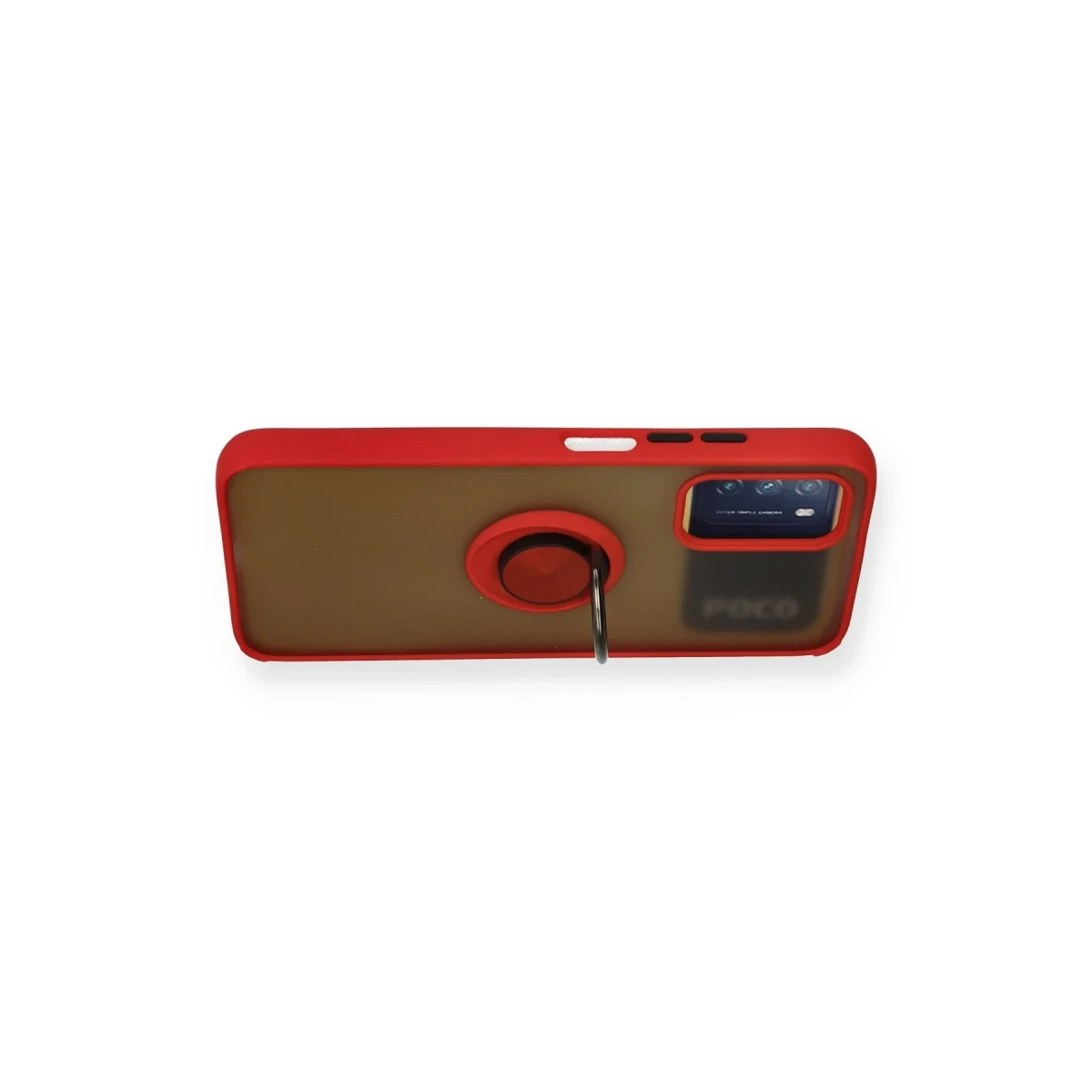 Xiaomi Redmi 9T Kılıf Montreal Yüzüklü Silikon Kapak - Kırmızı