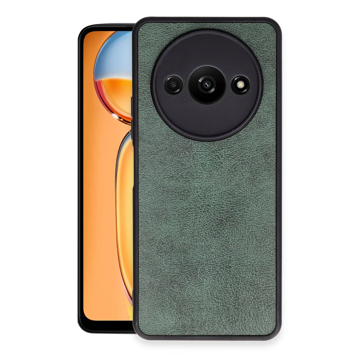 Xiaomi Redmi A3 4G Kılıf Aras Deri Kapak - Koyu Yeşil