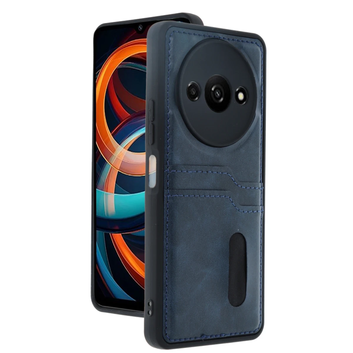 Xiaomi Redmi A3 4G Kılıf Sara Kartvizitli Deri Kılıf - Lacivert