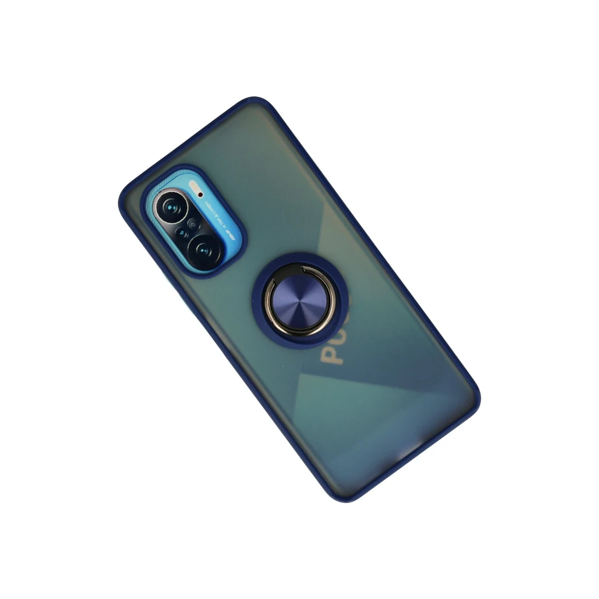 Xiaomi Redmi K40 Kılıf Montreal Yüzüklü Silikon Kapak - Lacivert