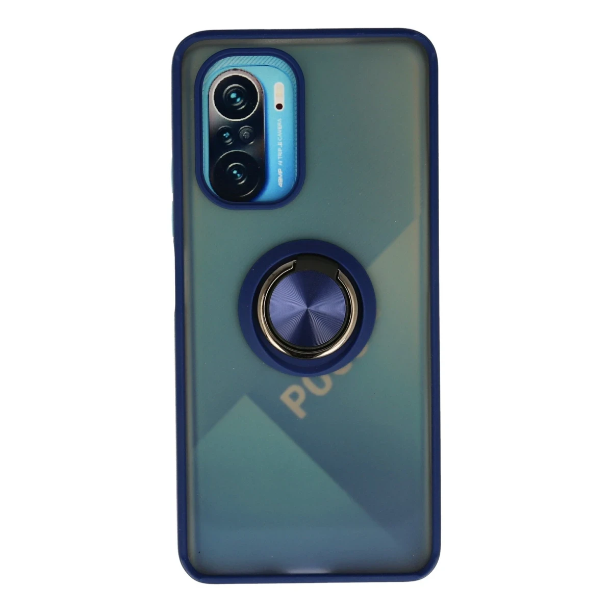 Xiaomi Redmi K40 Kılıf Montreal Yüzüklü Silikon Kapak - Lacivert