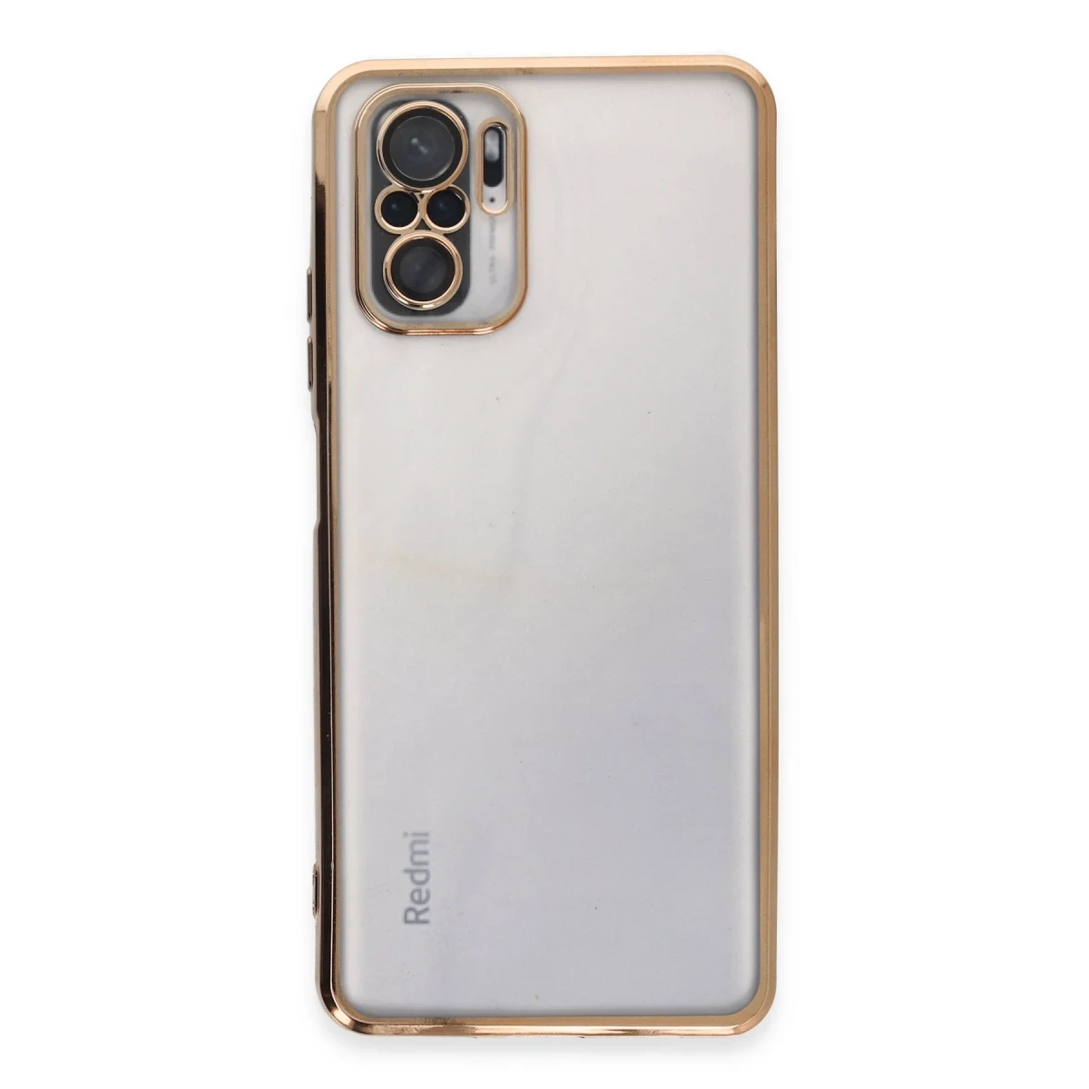 Xiaomi Redmi Note 10 Kılıf Razer Lensli Silikon - Gold